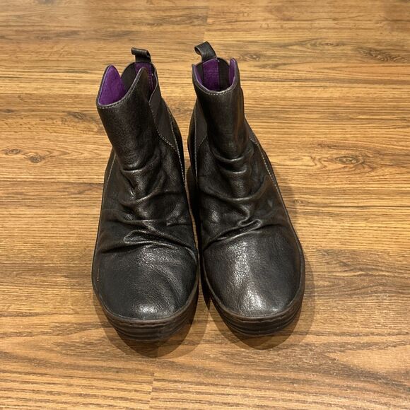 Bionica Gilford Shoes Womens 11 Dark Brown Leather Comfort Wedge Ankle Bootie - Picture 2 of 7